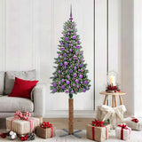 vidaXL Slanke Kerstboom Groen 150 cm PVC en massief dennenhout
