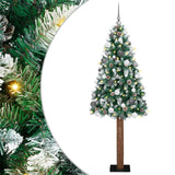 vidaXL Slanke Kerstboom Groen 150 cm PVC en massief dennenhout