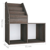 vidaXL Kindertijdschriftenrek 71x30x78,5 cm hout grijs en eikenkleur