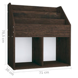 vidaXL Kindertijdschriftenrek 71x30x78,5 cm hout grijs en eikenkleur