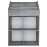vidaXL Kindertijdschriftenrek 71x30x114 cm bewerkt hout betongrijs