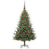 vidaXL Kunstmatige Voorverlichte Kerstboom met Ballenset Groen 150 cm