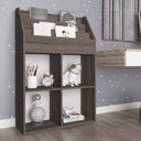 vidaXL Kindertijdschriftenrek 71x30x114 cm bewerkt hout betongrijs