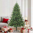 vidaXL Kunstmatige Voorverlichte Kerstboom met Ballenset Groen 150 cm