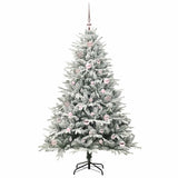 vidaXL Kunstmatige Voorverlichte Kerstboom met Ballenset Groen 150 cm
