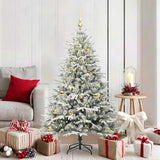 vidaXL Kunstmatige Voorverlichte Kerstboom met Ballenset Groen 150 cm