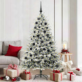 vidaXL Kunstmatige Voorverlichte Kerstboom met Ballenset Groen 150 cm
