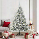 vidaXL Kunstmatige Voorverlichte Kerstboom met Ballenset Groen 150 cm