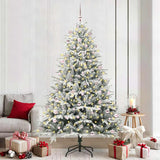 vidaXL Kunstmatige Voorverlichte Kerstboom met Ballenset Groen 150 cm