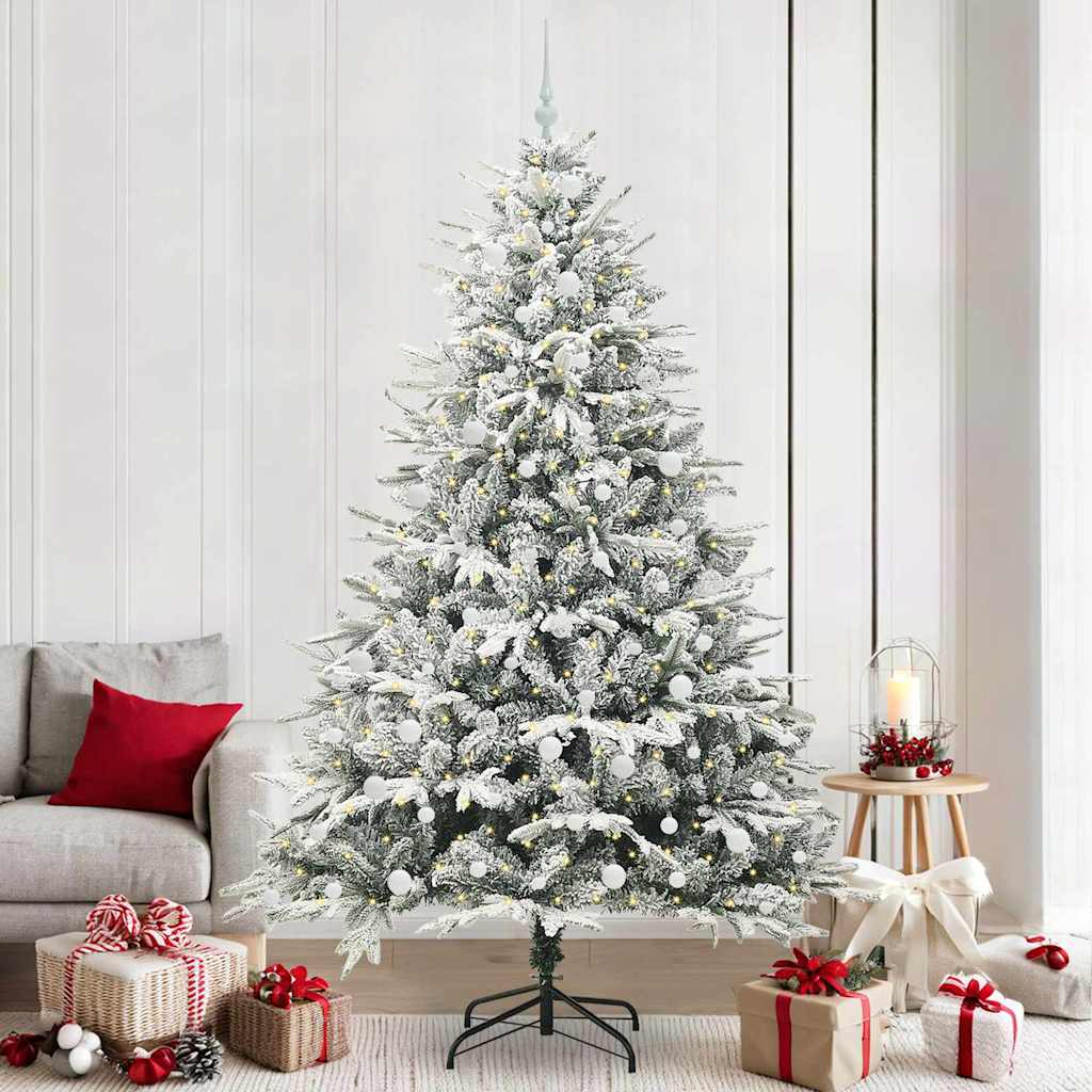 vidaXL Kunstmatige Voorverlichte Kerstboom met Ballenset Groen 150 cm