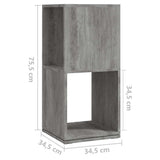 vidaXL Draaikast 34,5x34,5x75,5 cm spaanplaat wit