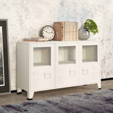 vidaXL Dressoir industrieel 105x35x62 cm metaal en glas zwart