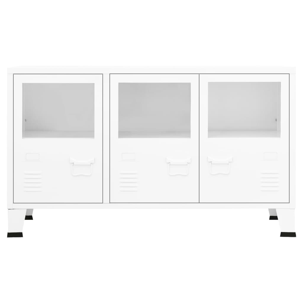 vidaXL Dressoir industrieel 105x35x62 cm metaal en glas zwart