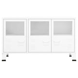vidaXL Dressoir industrieel 105x35x62 cm metaal en glas zwart