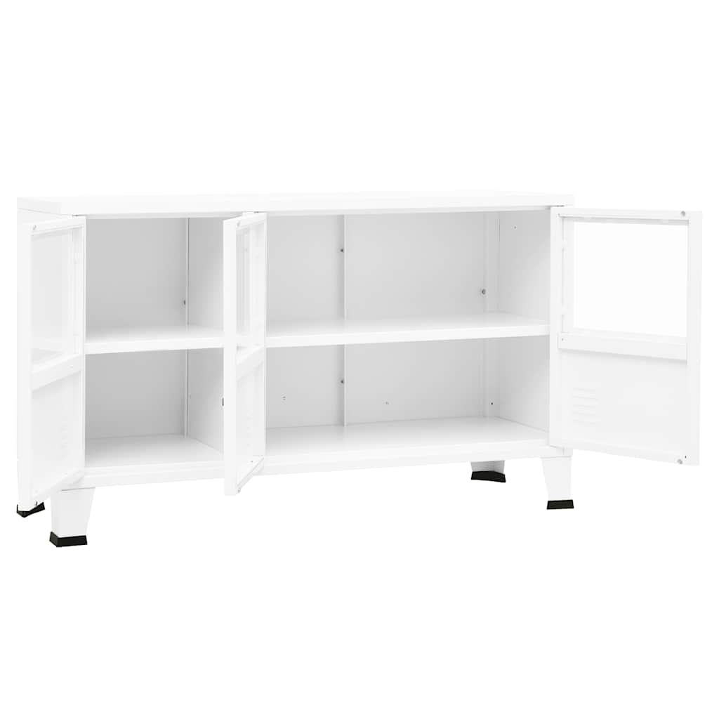 vidaXL Dressoir industrieel 105x35x62 cm metaal en glas zwart