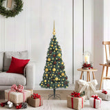 vidaXL Kunstmatige voorverlichte kerstboom met ballenset Groen 120 cm