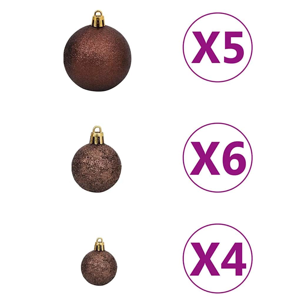 vidaXL Kunstmatige voorverlichte kerstboom met ballenset Groen 120 cm