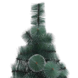vidaXL Kunstmatige voorverlichte kerstboom met ballenset Groen 120 cm