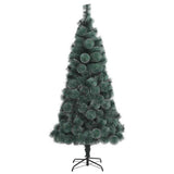vidaXL Kunstmatige voorverlichte kerstboom met ballenset Groen 120 cm
