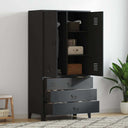 vidaXL Industrial Wardrobe 90x50x180 cm Metal Black