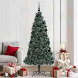 vidaXL Kunstmatige voorverlichte kerstboom met ballenset Groen 120 cm