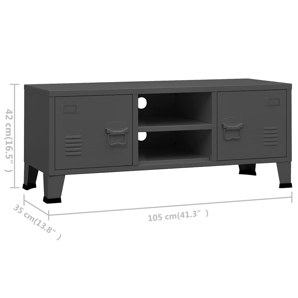 vidaXL Tv-meubel industrieel 105x35x42 cm metaal zwart