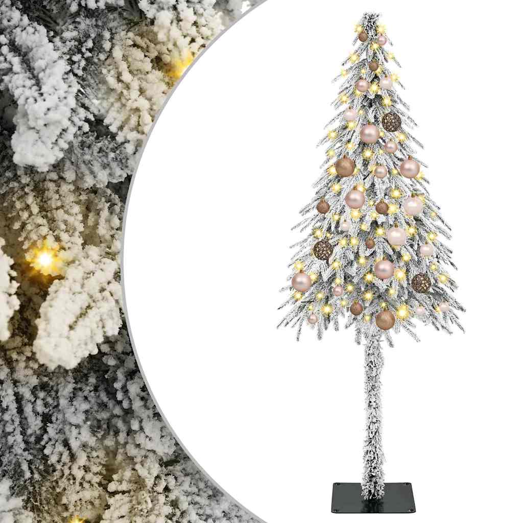 vidaXL Christmas Tree with 300 LED Lights and Stand White 180 cm PE and Steel