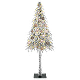 vidaXL Christmas Tree with 300 LED Lights and Stand White 180 cm PE and Steel