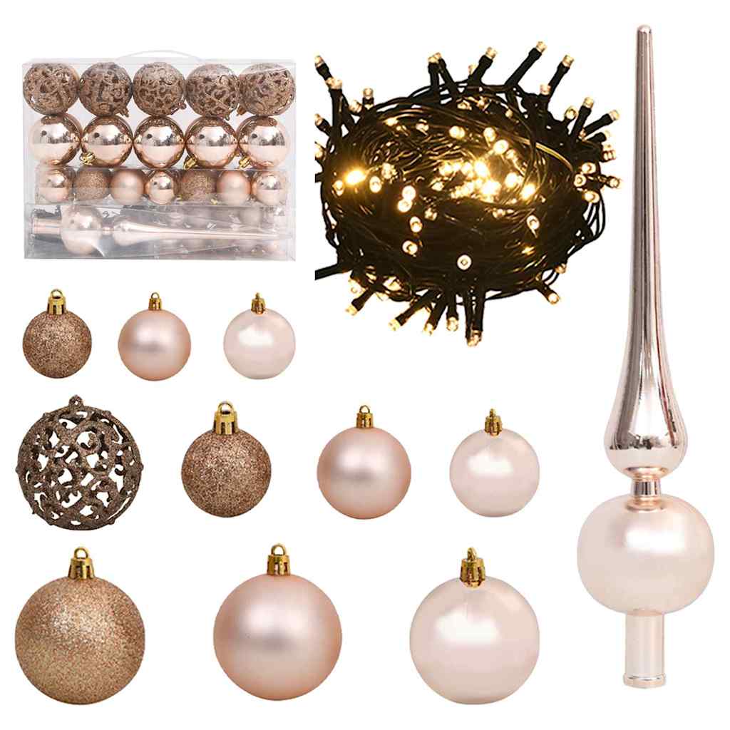 vidaXL Christmas Tree with 300 LED Lights and Stand White 180 cm PE and Steel