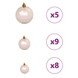 vidaXL Christmas Tree with 300 LED Lights and Stand White 180 cm PE and Steel