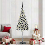 vidaXL Christmas Tree with 300 LED Lights and Stand White 180 cm PE and Steel