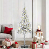 vidaXL Christmas Tree with 300 LED Lights and Stand White 180 cm PE and Steel