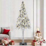 vidaXL Christmas Tree with 300 LED Lights and Stand White 180 cm PE and Steel