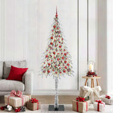 vidaXL Christmas Tree with 300 LED Lights and Stand White 180 cm PE and Steel