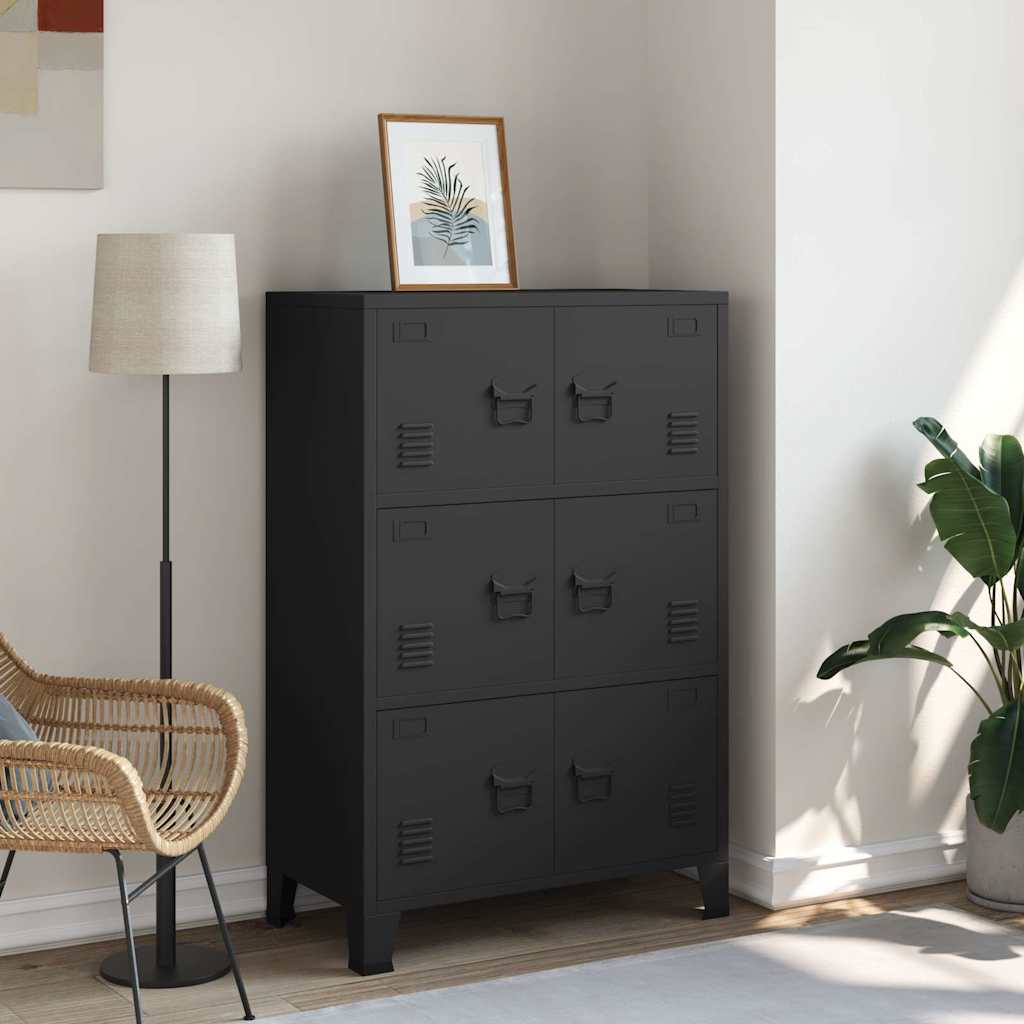 vidaXL Opbergkast industrieel 75x40x80 cm staal zwart