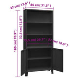 vidaXL Boekenkast industrieel 80x32x180 cm staal wit