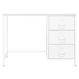 vidaXL Industrial Desk with Drawers 105x52x75 cm Steel White