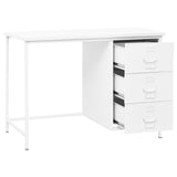 vidaXL Industrial Desk with Drawers 105x52x75 cm Steel White