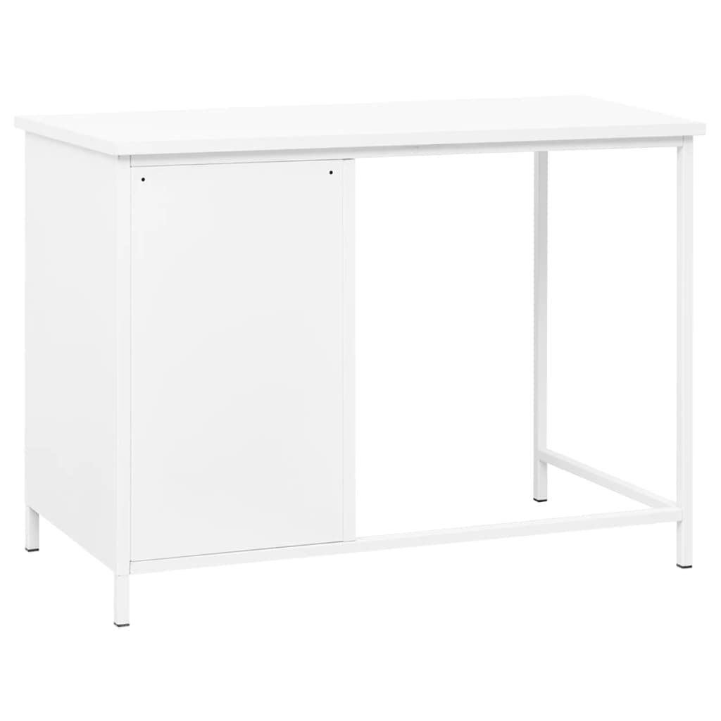 vidaXL Industrial Desk with Drawers 105x52x75 cm Steel White