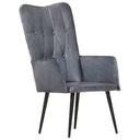 vidaXL Armchair real leather grey