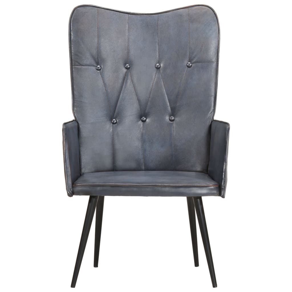 vidaXL Armchair real leather grey