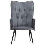 vidaXL Armchair real leather grey
