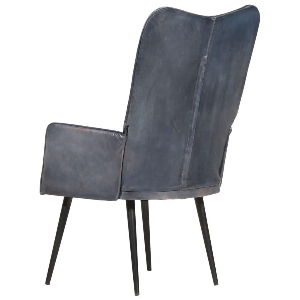 vidaXL Armchair real leather grey