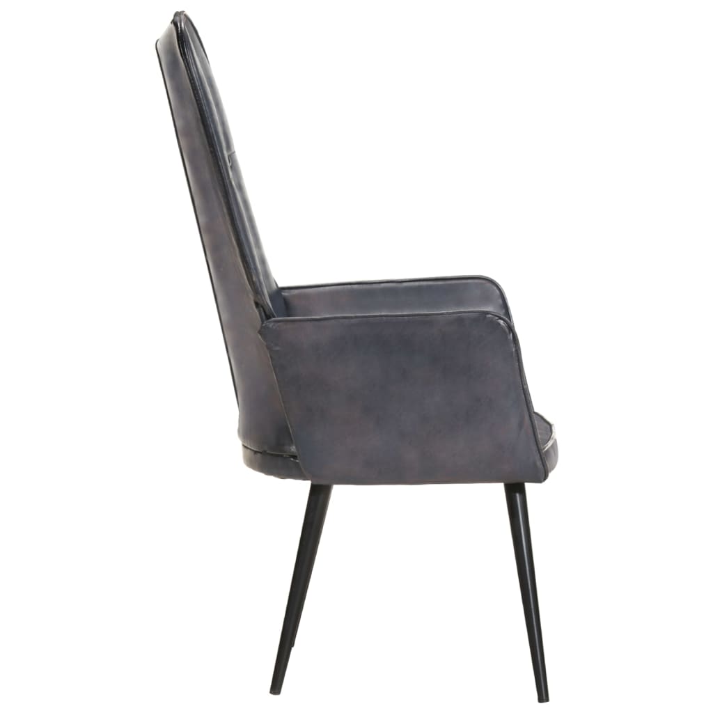 vidaXL Armchair real leather grey