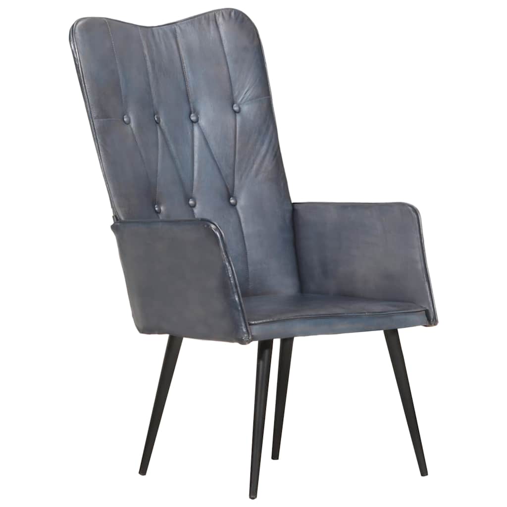 vidaXL Armchair real leather grey