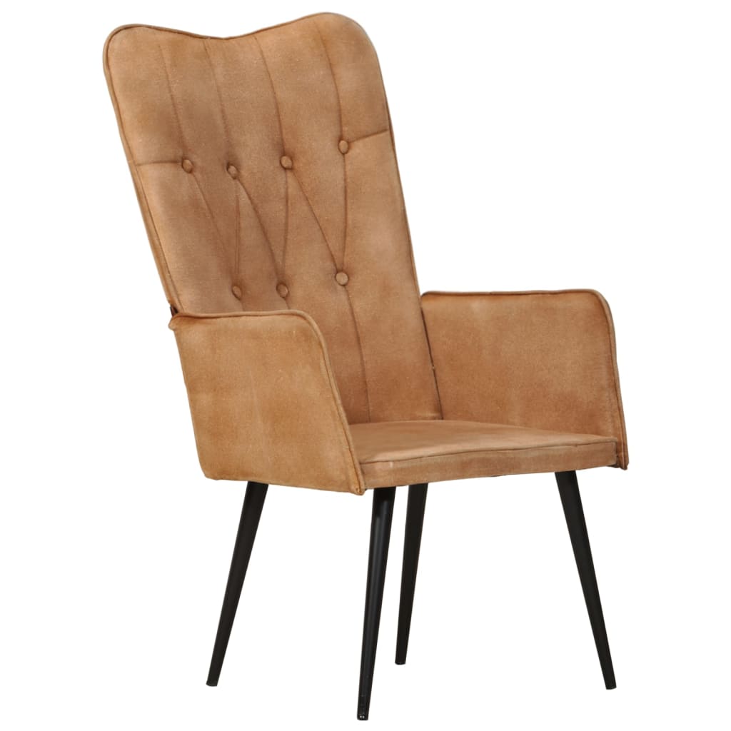 vidaXL Armchair real leather grey
