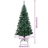 vidaXL Kunststof Voorverlichte Kerstboom Groen 120 cm PVC en Metalen
