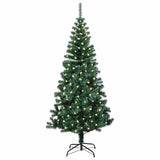 vidaXL Kunststof Voorverlichte Kerstboom Groen 120 cm PVC en Metalen
