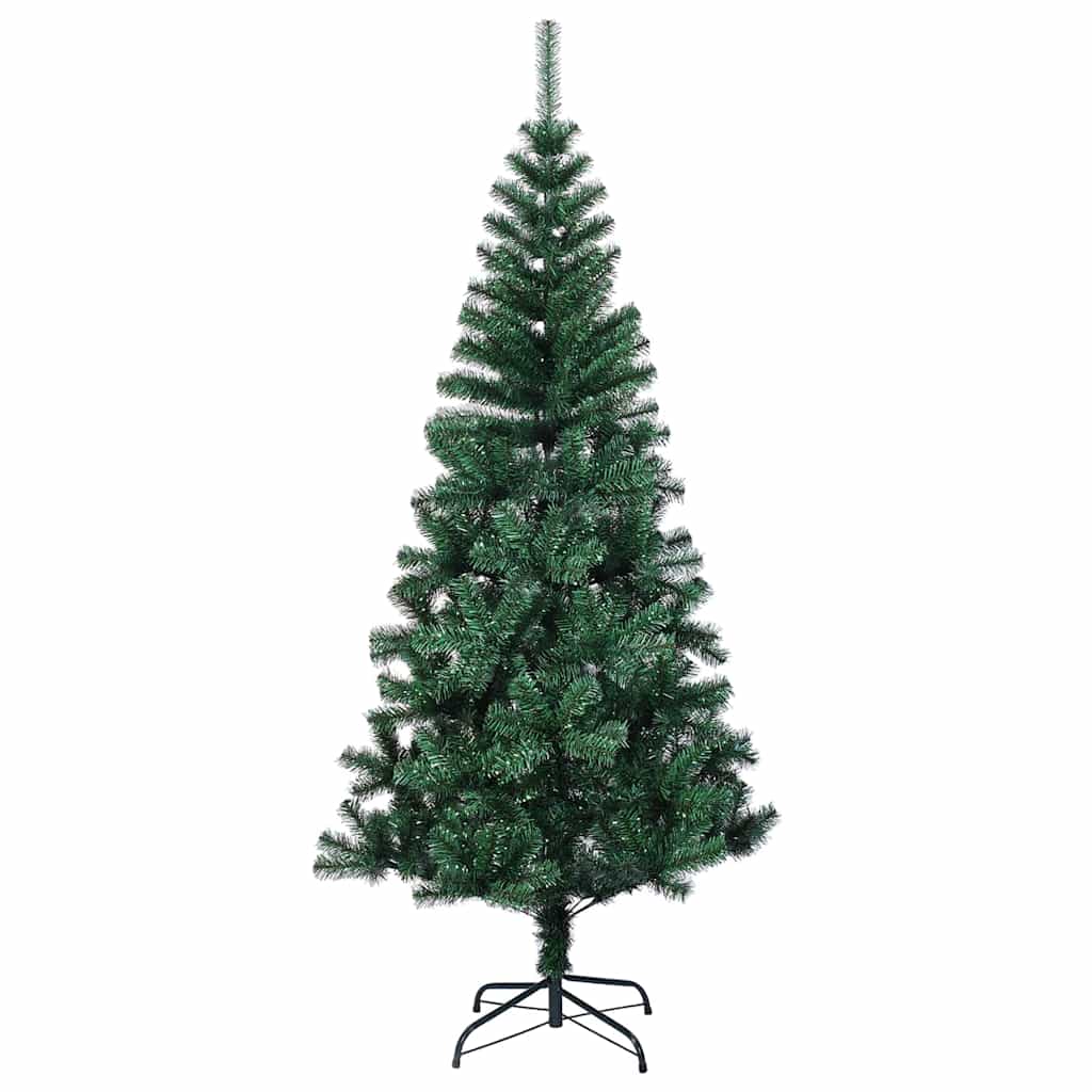 vidaXL Kunststof Voorverlichte Kerstboom Groen 120 cm PVC en Metalen
