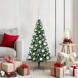 vidaXL Kunststof Voorverlichte Kerstboom Groen 120 cm PVC en Metalen